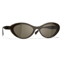 Chanel - Oval Sunglasses - Brown - Chanel Eyewear