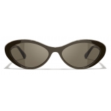 Chanel - Oval Sunglasses - Brown - Chanel Eyewear