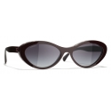 Chanel - Oval Sunglasses - Burgundy - Chanel Eyewear