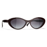 Chanel - Oval Sunglasses - Burgundy - Chanel Eyewear