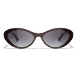 Chanel - Oval Sunglasses - Burgundy - Chanel Eyewear