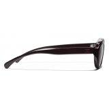 Chanel - Oval Sunglasses - Burgundy - Chanel Eyewear