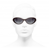 Chanel - Oval Sunglasses - Burgundy - Chanel Eyewear