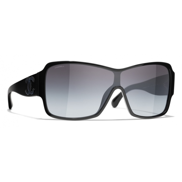 Chanel - Shield Sunglasses - Black - Chanel Eyewear