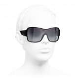 Chanel - Shield Sunglasses - Black - Chanel Eyewear