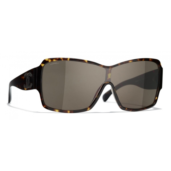Chanel - Shield Sunglasses - Dark Tortoise - Chanel Eyewear