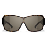 Chanel - Shield Sunglasses - Dark Tortoise - Chanel Eyewear