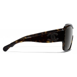 Chanel - Shield Sunglasses - Dark Tortoise - Chanel Eyewear