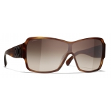 Chanel - Shield Sunglasses - Tortoise - Chanel Eyewear