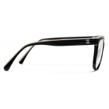 Chanel - Occhiali da Vista Quadrati - Nero Beige - Chanel Eyewear