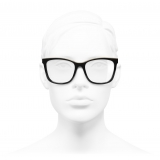 Chanel - Occhiali da Vista Quadrati - Nero Beige - Chanel Eyewear