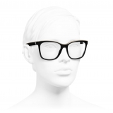 Chanel - Occhiali da Vista Quadrati - Nero Beige - Chanel Eyewear