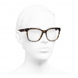 Chanel - Occhiali da Vista Quadrati - Tartaruga Scuro - Chanel Eyewear