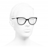 Chanel - Occhiali da Vista Quadrati - Bianco Nero - Chanel Eyewear