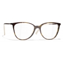 Chanel - Occhiali da Vista Quadrati - Tartaruga Scuro Beige - Chanel Eyewear