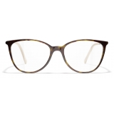 Chanel - Occhiali da Vista Quadrati - Tartaruga Scuro Beige - Chanel Eyewear