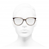 Chanel - Occhiali da Vista Quadrati - Tartaruga Scuro Beige - Chanel Eyewear