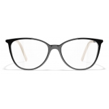 Chanel - Occhiali da Vista Quadrati - Nero Beige - Chanel Eyewear