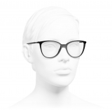 Chanel - Square Eyeglasses - Black Beige - Chanel Eyewear