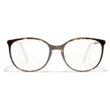 Chanel - Occhiali da Vista Rotondi - Tartaruga Scuro Beige - Chanel Eyewear