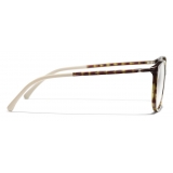 Chanel - Occhiali da Vista Rotondi - Tartaruga Scuro Beige - Chanel Eyewear