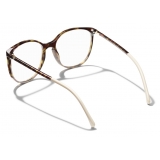 Chanel - Occhiali da Vista Rotondi - Tartaruga Scuro Beige - Chanel Eyewear