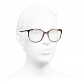 Chanel - Occhiali da Vista Rotondi - Tartaruga Scuro Beige - Chanel Eyewear