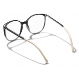 Chanel - Occhiali da Vista Rotondi - Nero Beige - Chanel Eyewear