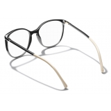 Chanel - Round Eyeglasses - Black Beige - Chanel Eyewear