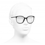 Chanel - Occhiali da Vista Rotondi - Nero - Chanel Eyewear