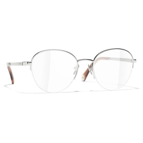 Chanel - Round Eyeglasses - Silver - Chanel Eyewear
