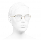 Chanel - Occhiali da Vista Rotondi - Oro Marrone - Chanel Eyewear