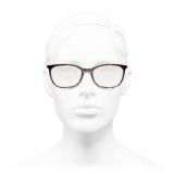 Chanel - Occhiali da Vista Rettangolari - Tartaruga Scuro Beige - Chanel Eyewear