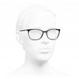 Chanel - Occhiali da Vista Rettangolari - Nero Beige - Chanel Eyewear