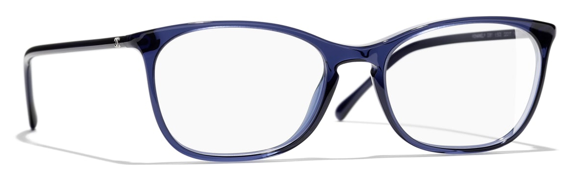 Rectangular Eyeglasses - Dark Blue - Chanel Eyewear - Avvenice