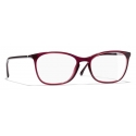 Chanel - Rectangular Eyeglasses - Red - Chanel Eyewear