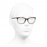 Chanel - Occhiali da Vista Rettangolari - Tartaruga Scuro - Chanel Eyewear