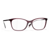 Chanel - Rectangular Eyeglasses - Dark Red - Chanel Eyewear