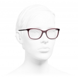 Chanel - Occhiali da Vista Rettangolari - Rosso Scuro - Chanel Eyewear