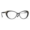 Chanel - Occhiali da Vista Cat-Eye - Nero Oro - Chanel Eyewear