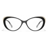 Chanel - Cat Eye Eyeglasses - Black Gold - Chanel Eyewear