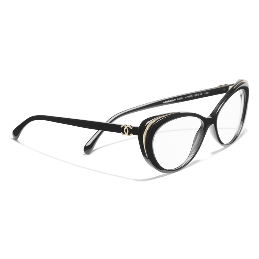 Chanel - Cat Eye Eyeglasses - Black Gold - Chanel Eyewear - Avvenice