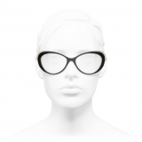 Chanel - Occhiali da Vista Cat-Eye - Nero Oro - Chanel Eyewear