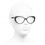 Chanel - Cat Eye Eyeglasses - Black Gold - Chanel Eyewear