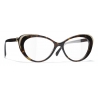 Chanel - Occhiali da Vista Cat-Eye - Tartaruga Scuro Oro - Chanel Eyewear