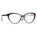 Chanel - Cat Eye Eyeglasses - Burgundy - Chanel Eyewear
