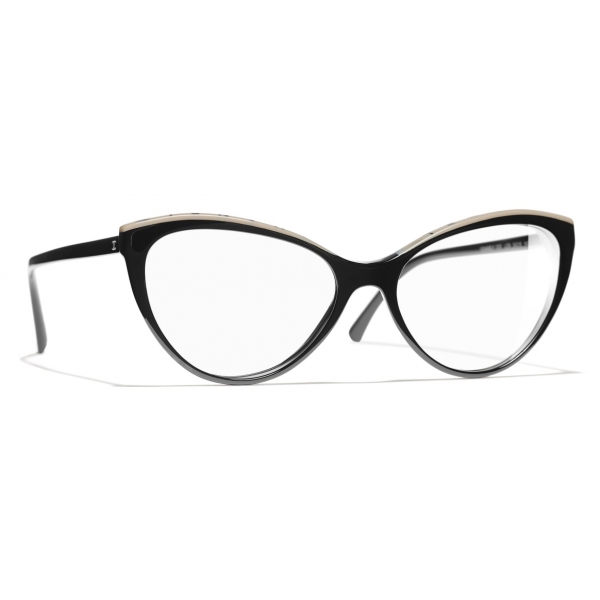 Chanel - Cat Eye Eyeglasses - Black Beige - Chanel Eyewear