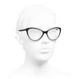 Chanel - Cat Eye Eyeglasses - Black Beige - Chanel Eyewear