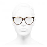 Chanel - Occhiali da Vista a Farfalla - Tartaruga Scuro Beige - Chanel Eyewear