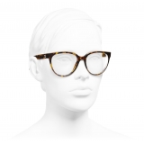 Chanel - Occhiali da Vista a Farfalla - Tartaruga Scuro Beige - Chanel Eyewear